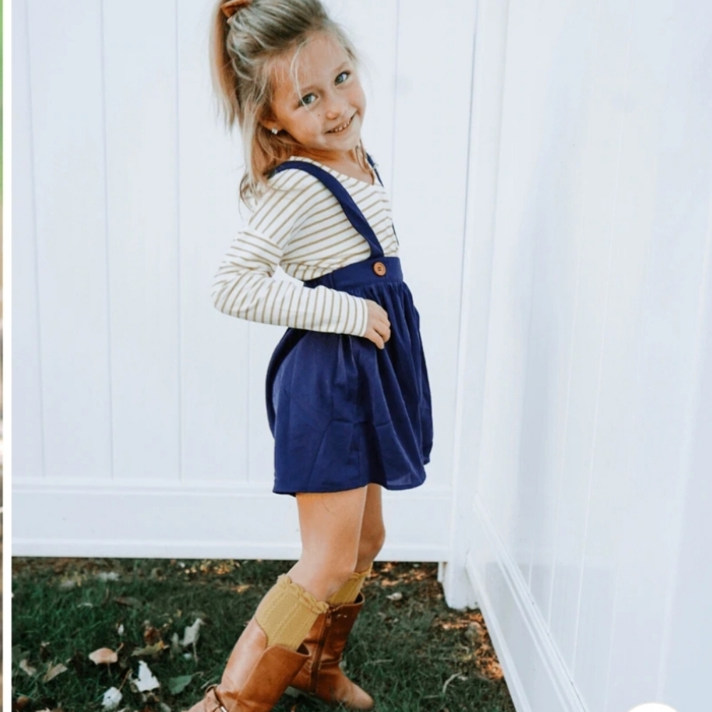 Baileys Blossoms jean overall dress